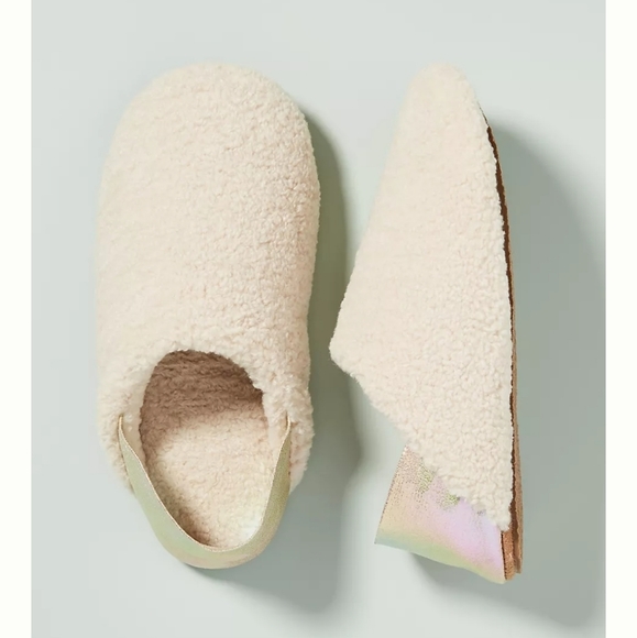 Anthropologie Rue Sherpa Slippers in ivory - Picture 1 of 8